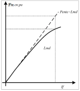 Figure 2.8 Courbe de saturation d’une MS  Tirée de Boldea (2005) 