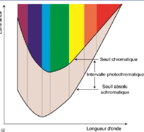 Figure 6 Schéma de Wald; intervalle photochromatique 