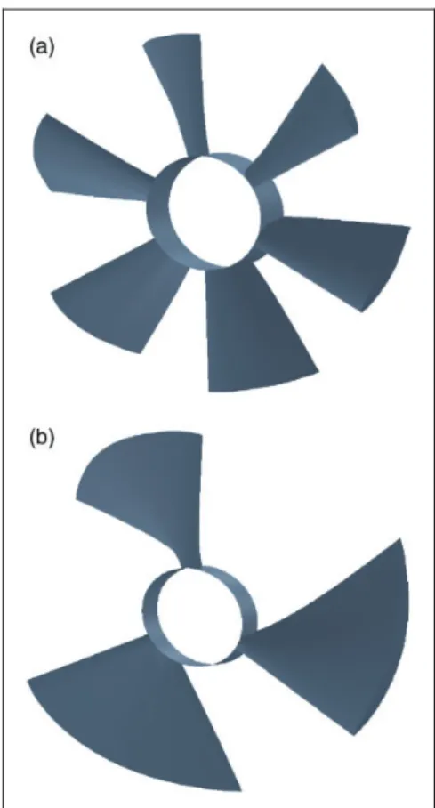 Figure 14. Case 2: reference rotor CAD versus optimal rotor CAD (NSCS). (a) Reference rotor CAD and (b) optimal rotor CAD.