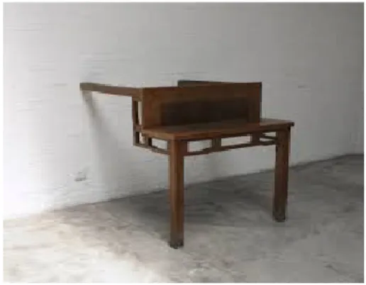 Illustration XIII : Table with two legs on the wall, Ai  weiwei, 1997. 