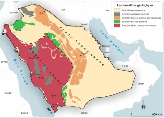 Figure 7: les principales formations géologiques en Arabie Saoudite