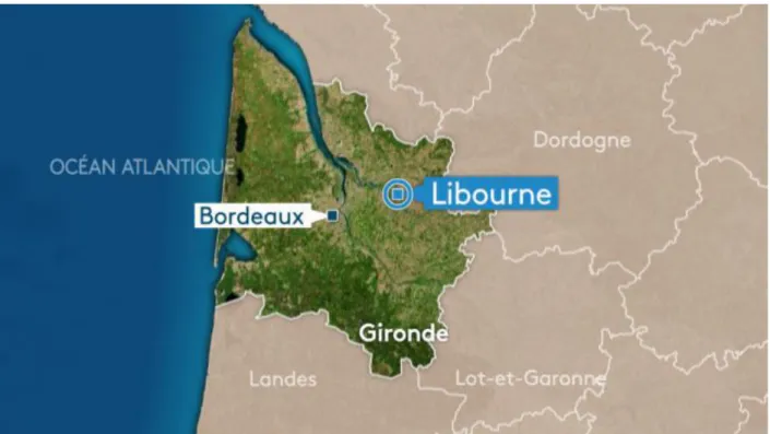 Figure 1. Situation géographique de Libourne