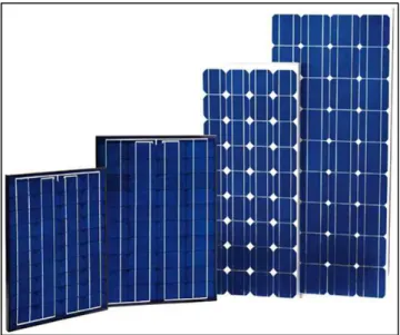Figure 1.3 Différents types de panneaux  photovoltaïques tirés de (RDV-solaire, 2013) 