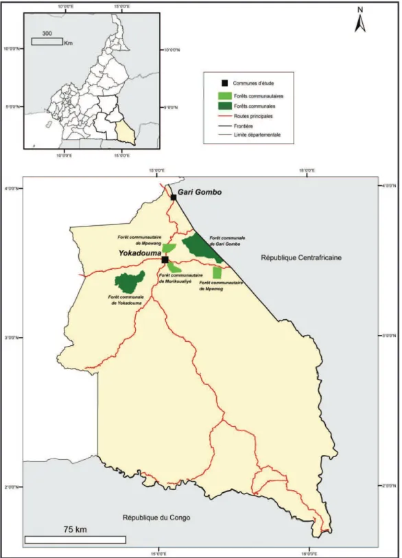 Figure 3: Forêts communales et communautaires étudiées.  