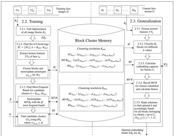 Figure 2.1 General overview of BMRC architecture and processing steps for training and generalization phases