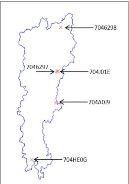 Figure 2.2 Emplacement des stations  météorologiques existantes sur le  bassin versant  