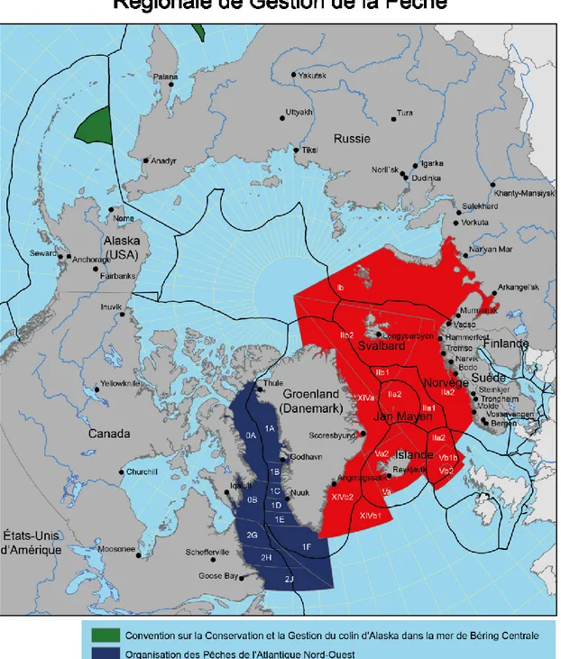 Figure 13 : Organisations Régionales de Gestion de la Pêche dans l'Arctique 