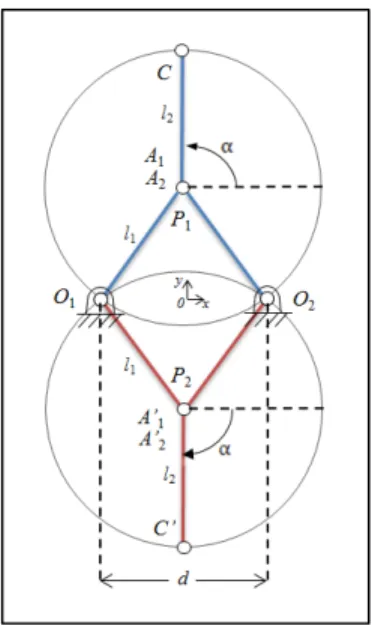 Figure 24 Singularités de type 2 formant deux cercles  4.4.1  Calculs dans l’espace cartésien et articulaire 