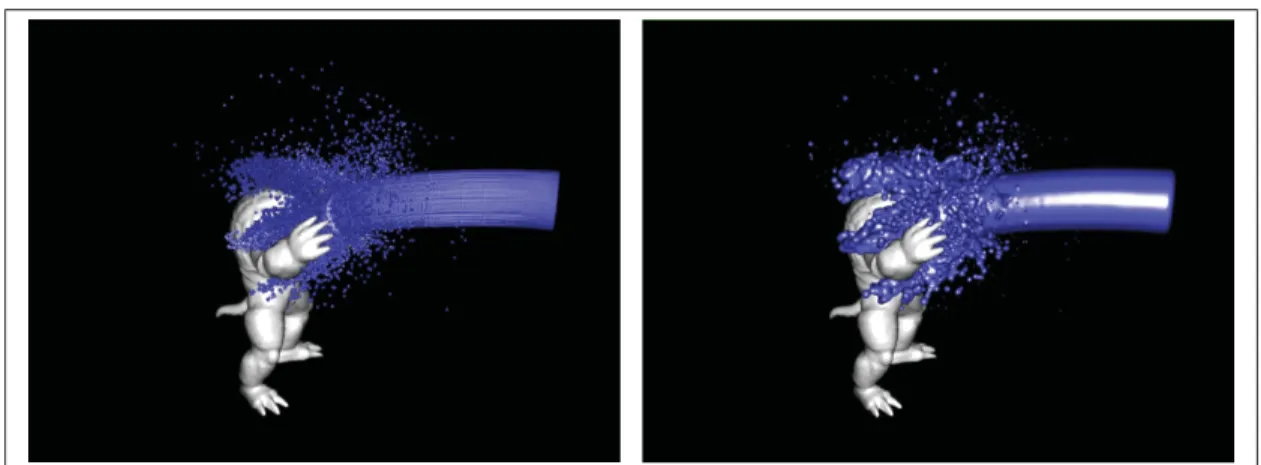 Figure 1.4 Simulation lagrangienne de type SPH