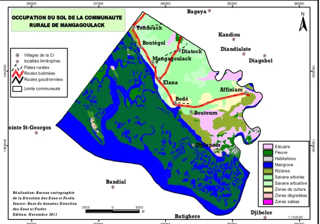 Figure 2.4: La carte d’occupation du sol de la communauté rurale de Mangagoulack 
