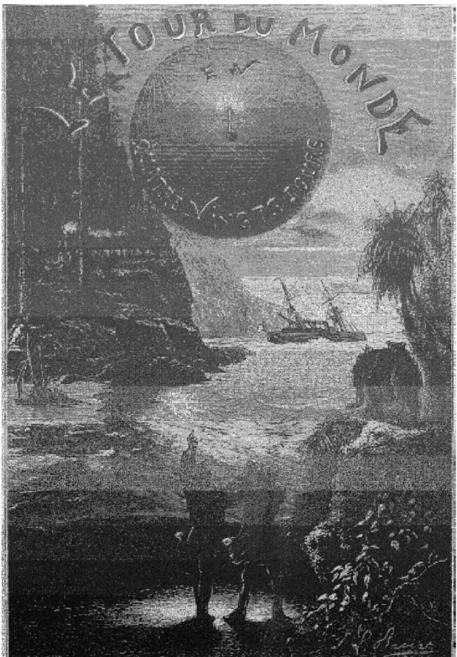 Figure 4 : Frontispice du Tour du monde en quatre-vingts jours (édition de Hetzel),  par Léon Benett 