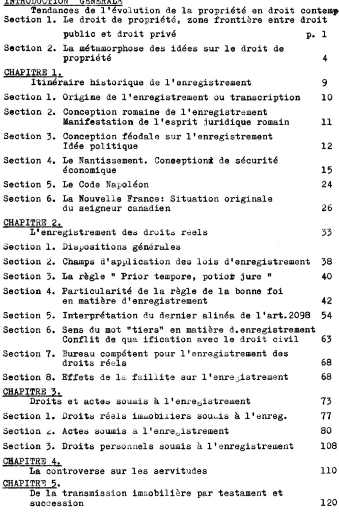 TABLE  DE  MATIERE  INTRODUCTION  GENERALE 