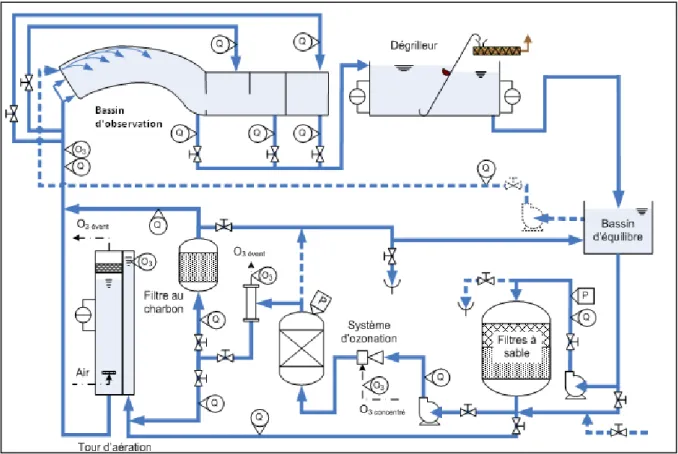 Figure 1.3 Schéma conceptuel du système de traitement d’eau du bassin zoologique. 