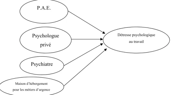 Figure 4 : Représentation du modèle hypothétique de l’hypothèse 2 b) P.A.E. 