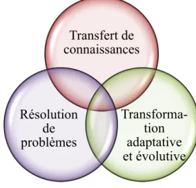 Figure 1 : Les motivations de renouvellement de mes pratiques Transfert de connaissances Transforma-tion adaptative et évolutiveRésolution problèmes de 