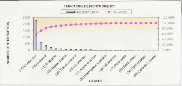 Figure 1. 8 Pareto des Territoires de Montmorency. 