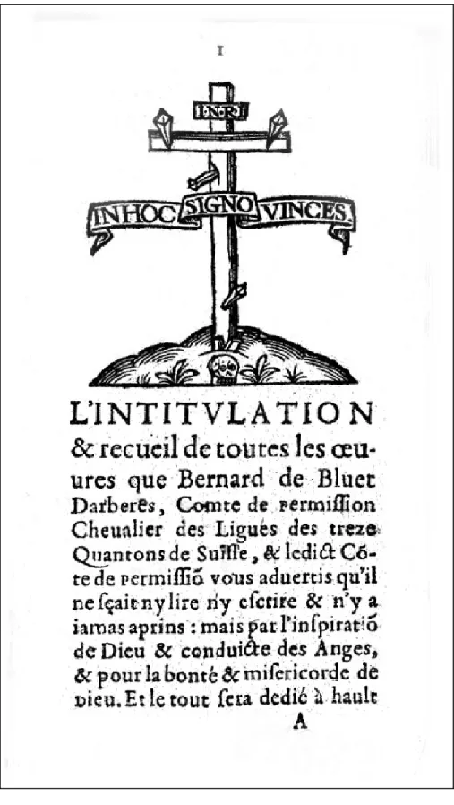 Fig. 7. L’Intitvlation, premier livret, 1600, P. [1]. 