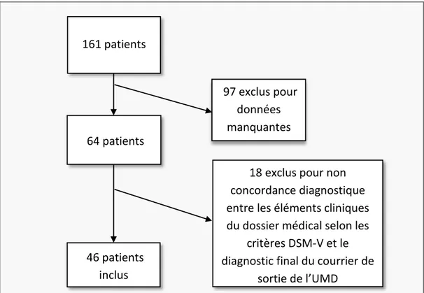 Figure n°1 : Diagramme de flux 161 patients 