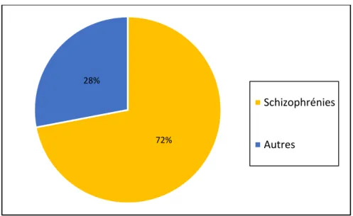 Figure n° 7: Répartition des diagnostics dans le groupe total de patients (N=46) 
