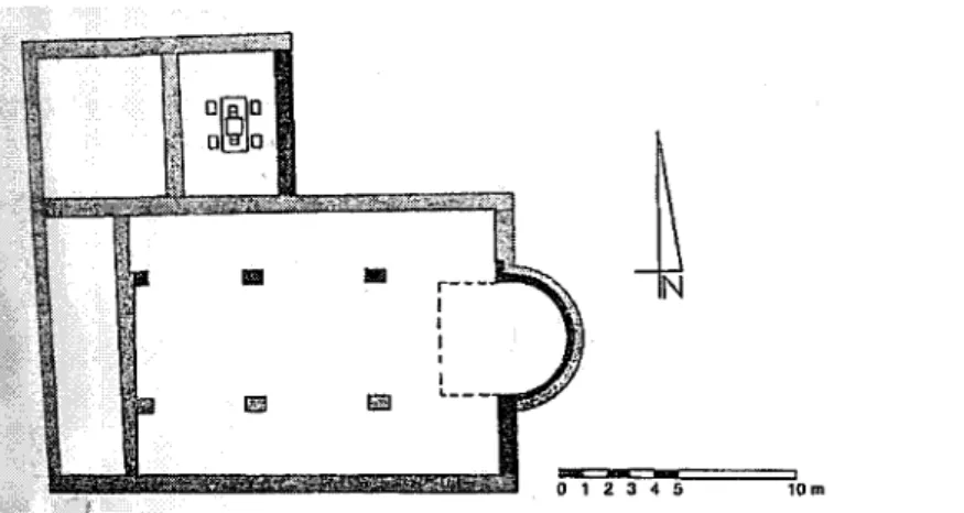 Figure 7. Plan de l'E:glise Ancienne Huarte (d'apres Voute, 1988: 96, fig. 64). 