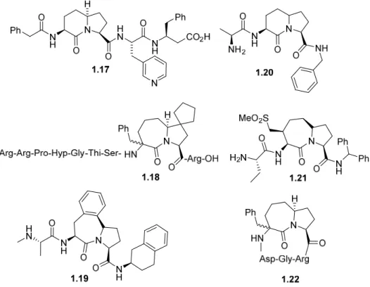 Figure 1.7 Biologically active azabicyclo[X.Y.0]alkanone amino acid analogs 