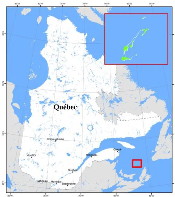 Figure 2 : Situation géographique des îles de la Madeleine (Québec, Canada)