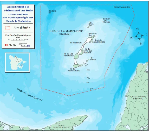 Figure 3 : Aire d’étude pour l’AMP des îles de la Madeleine 