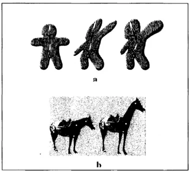 Figure 1.12 Morphing d'images 2D a) image de synthèse  b) image réelle. 