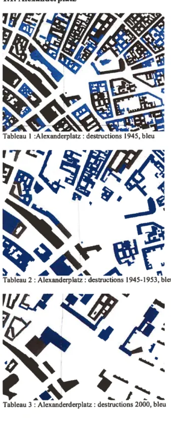 Tableau 1 :Alexanderplatz destructions 1945, bleu