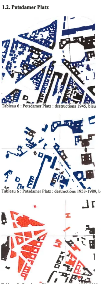 Tableau 6 Potsdamer Platz : destructions 1945, bleu