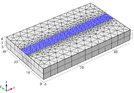 Figure 1.5 : Final used mesh (dimensions are in mm) 