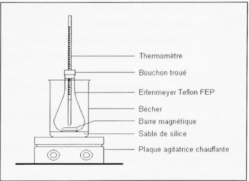Figure 2.2 Dispositi f employé lors des essais de  décomposition d u persulfate. 