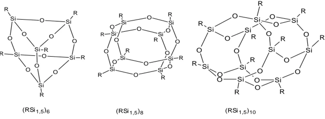 Figure 2.2 : Exemples de tailles des silsesquioxanes de type cage  
