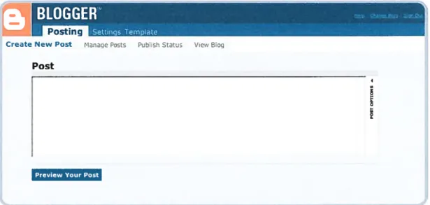 Figure 4.1. Interface de Blogger pour afficher des messages