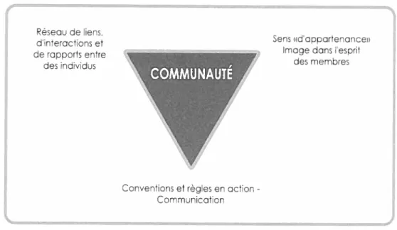 Figure 2.1. Trois perspectives pour définir la communauté