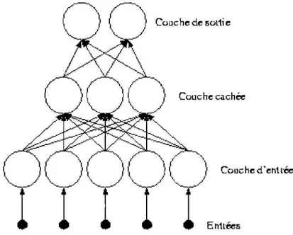Figure 3 Architecture  de  base pour un  réseau de  neurones artificiels  non  bouclés