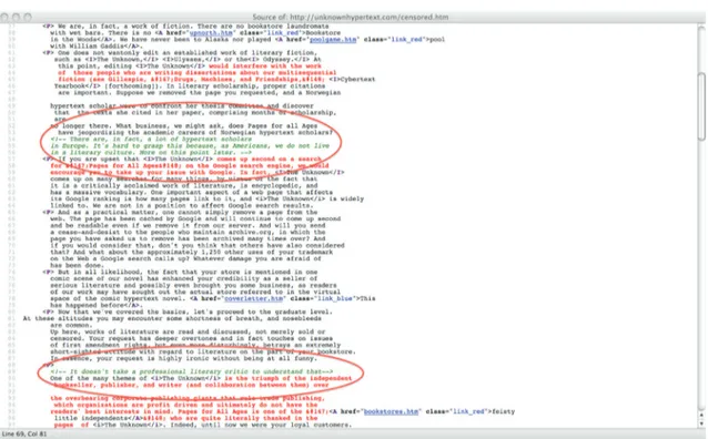 Figure 11. Source code of censored.htm © 2013, Spineless Books. Used with permission.