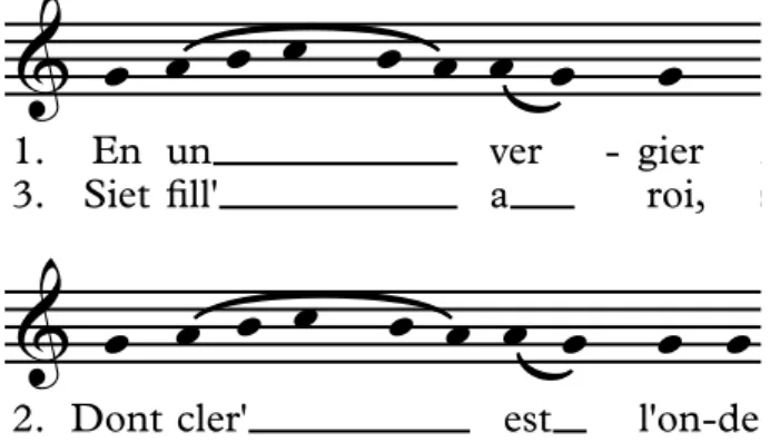 Figure 1. « En un vergier », vv. 1-3, premier hémistiche. 