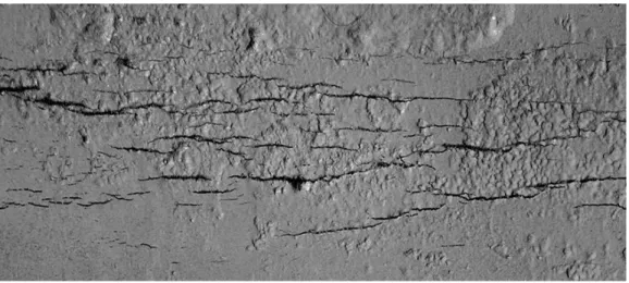 Figure 2.4: Example of stress corrosion cracks on the external surface of the  high-pressure gas transmission pipeline [15]