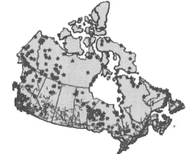 Figure  1.1  :  Distribution  des sites  isolés au Canada  [2]