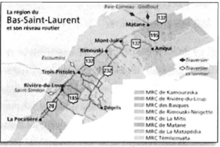 Figure 5  : La région du  Bas-St-Laurent  Critères de sélection 