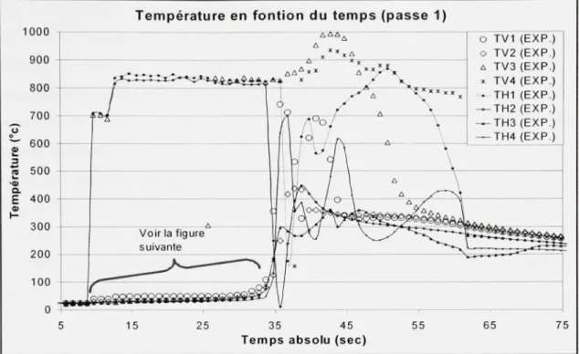 Figure 2.9 Bruit et erreur sur le reperage des temperatures dus au champ magnetique 