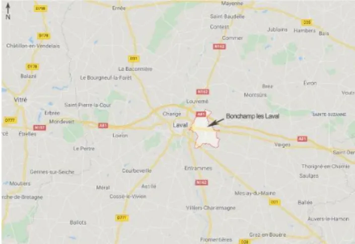 Figure 9 : Localisation de Bonchamp les Laval (Source : Google Map, 2019) 