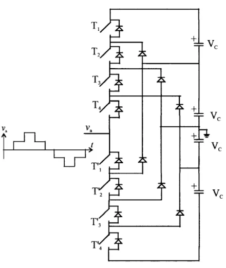 Figure 16  One leg of five  level diode clamped voltage source converter 