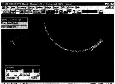 Figure 6 : Reconstitution cartésienne des amplitudes sonar  4 valeurs  retournées  par rayon  1 valeur  retournée par rayon 