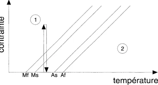 Figure 11  Diagramme d'état pour une reprise de forme qui débute avec  Ms  &lt;  T  &lt; As 