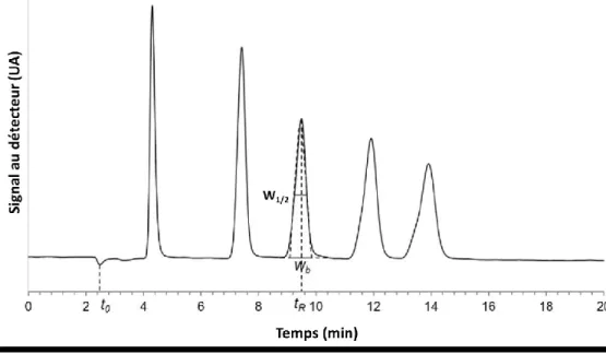 Figure 7.  Exemple de chromatogramme (adaptée de la référence 42). 