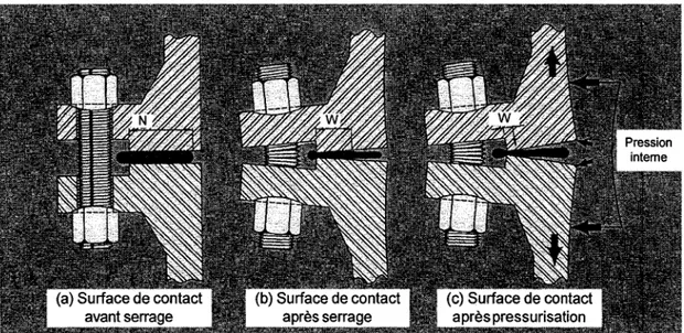 Figure 4  Surface de contact entre les brides et le joint 