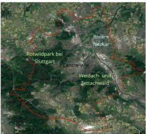 Figure 22 : Cartographie des recommandations en termes de planification pour la région de Stuttgart  Source : Ren, Ng, et Katzschner, 2011 