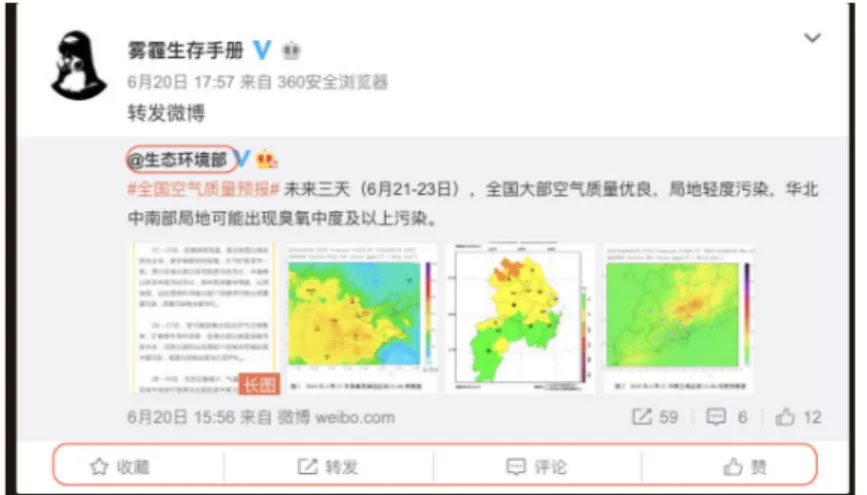 Fig. 3.14 – Exemple des mots-consignes de la page web du WEIBO